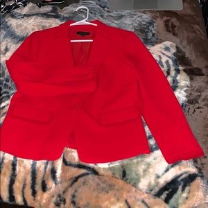 Red blazer with detailing on sleeve